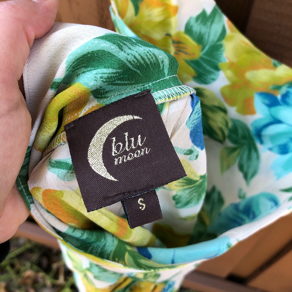 Blu Moon- Spaghetti Strap Floral Boho Dress - Picture 6 of 6